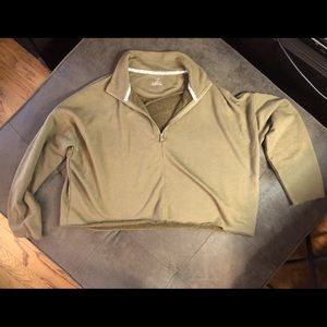 Aerie Half-Zip Green Sweatshirt
